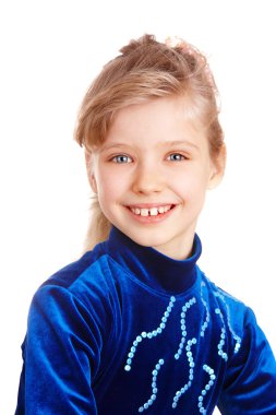 Portrait of child figure skater. clipart