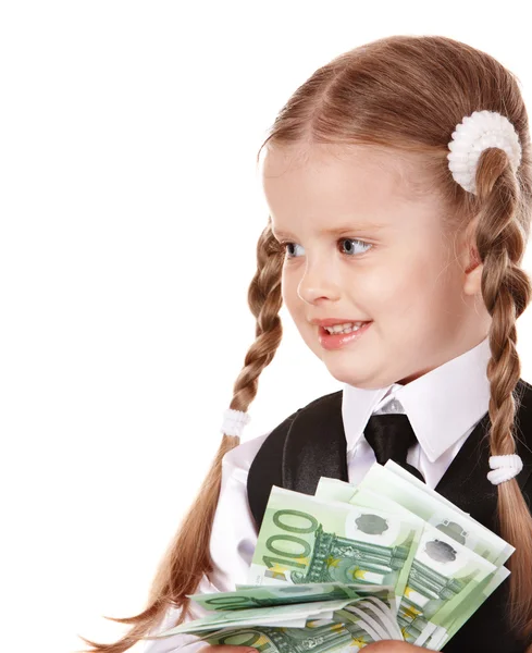 Ευτυχισμένο παιδί με χρήματα Δολάριο. — Φωτογραφία Αρχείου