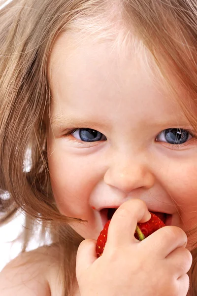 Dítě s jídlem. — Stock fotografie