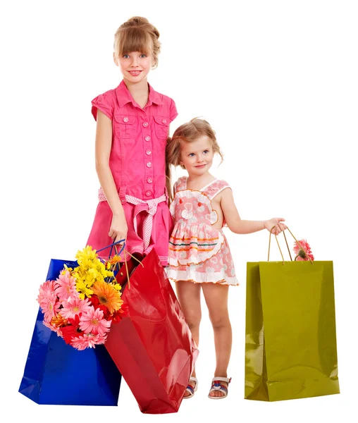 Bambini con shopping bag . — Foto Stock