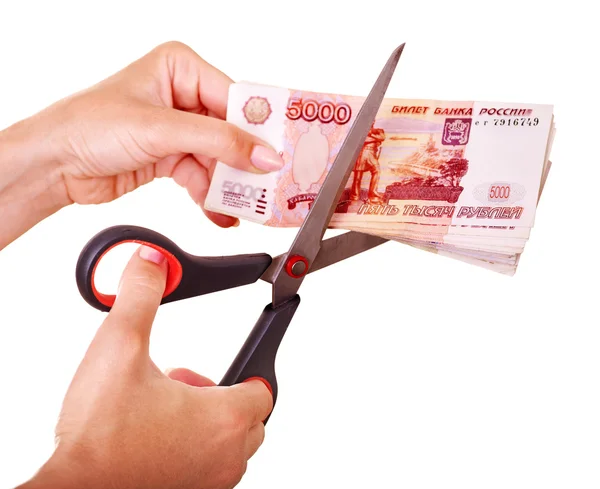 Dinero (rublo ruso). Desplome de divisas . — Foto de Stock