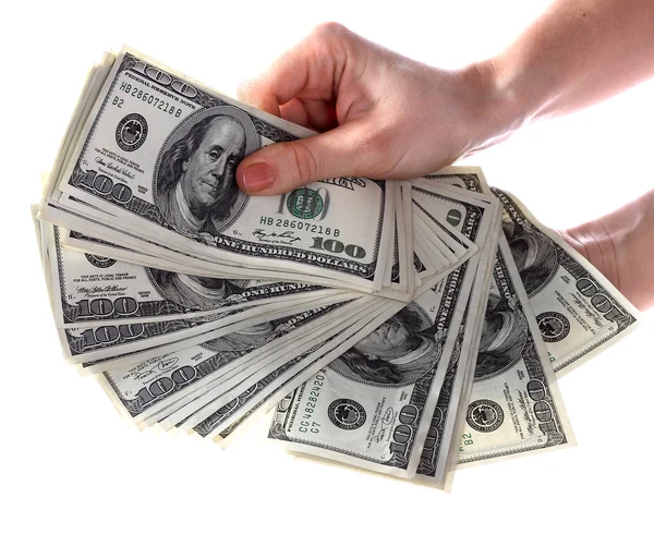 Money dollar in hand. — Stock Photo, Image