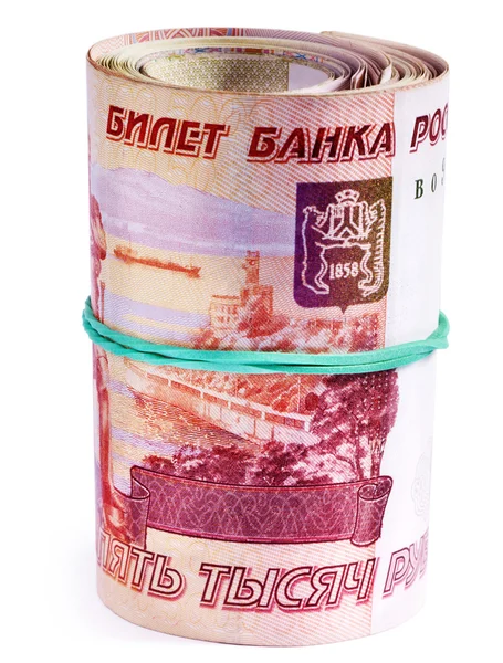 Roll van geld (Russische roebel). — Stockfoto