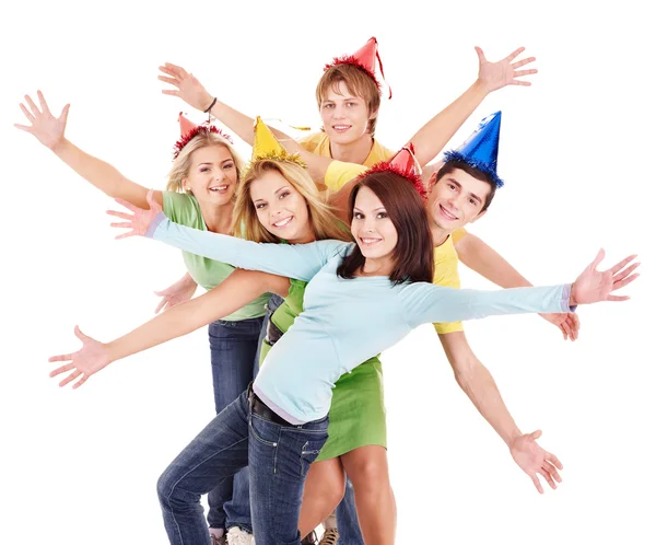 Ομάδα των νέων με κόμμα καπέλο. — Φωτογραφία Αρχείου