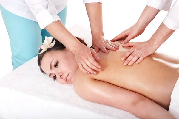 Young woman having thai massage. — Stock Photo, Image