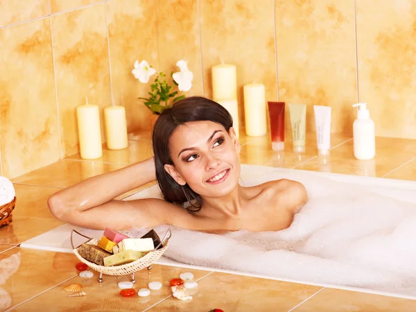 Woman take bubble bath. — Stock Photo, Image