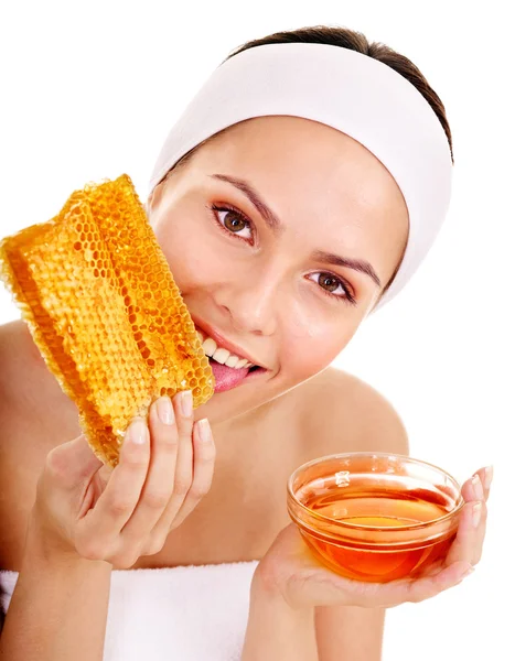 Maschere facciali biologiche naturali fatte in casa di miele . — Foto Stock