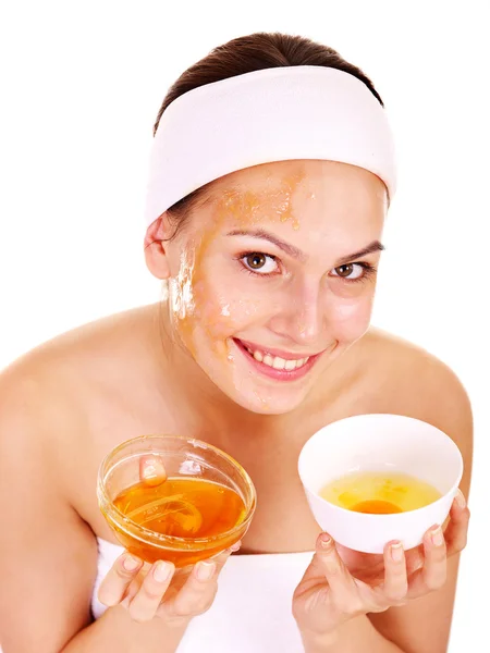 Natuurlijke zelfgemaakte biologische gezichtsmaskers van honing. — Stockfoto