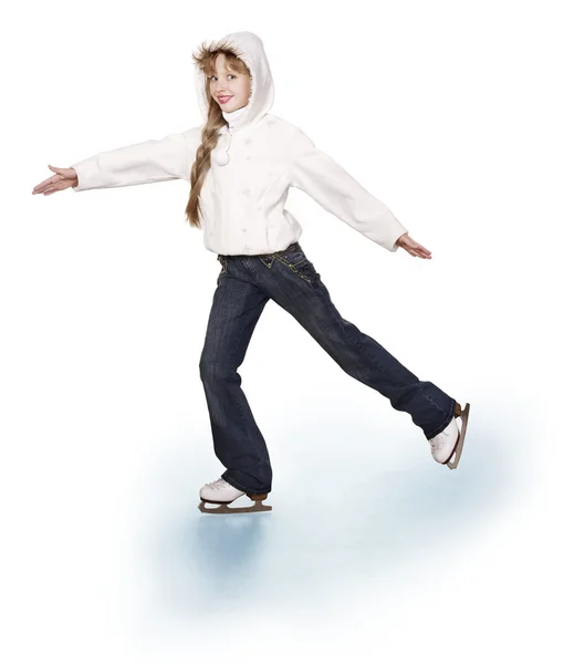 젊은 여자 피겨 스케이팅.. — 스톡 사진