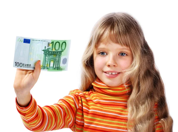 Παιδί με χρήματα του ευρώ. — Φωτογραφία Αρχείου