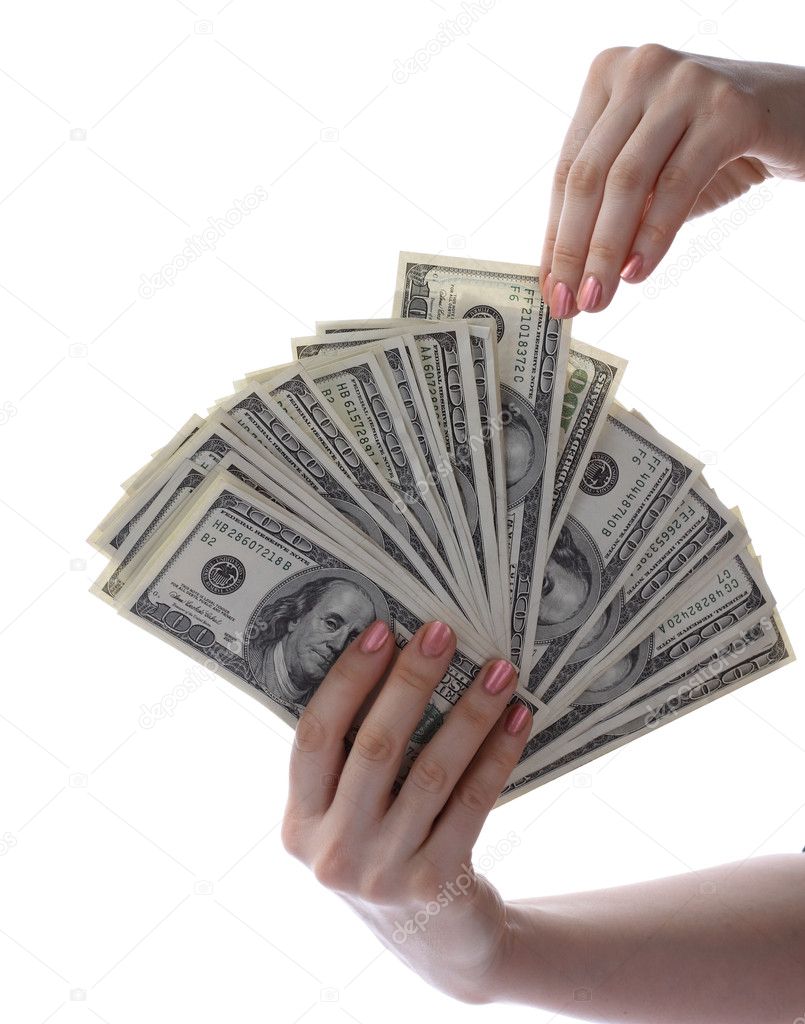 Money dollar in hand.