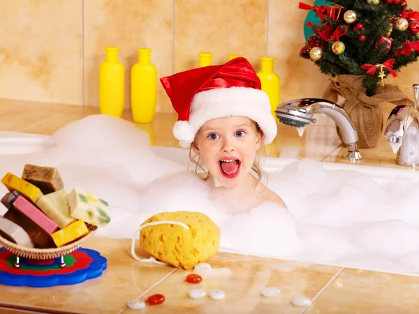 stock image Kid washing in bath.