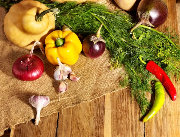 Vegetable on wooden boards. — Stock Photo, Image