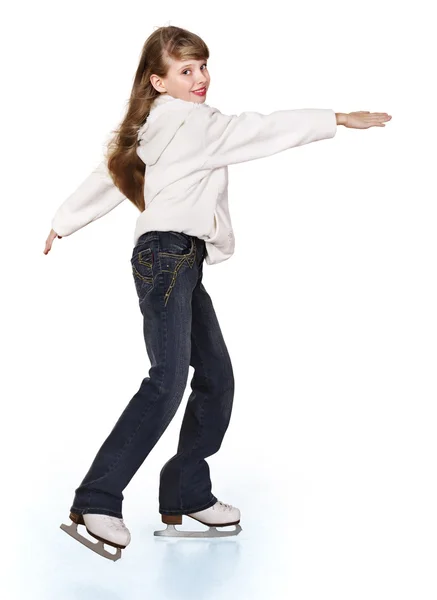 Gadis muda figure skating .. — Stok Foto