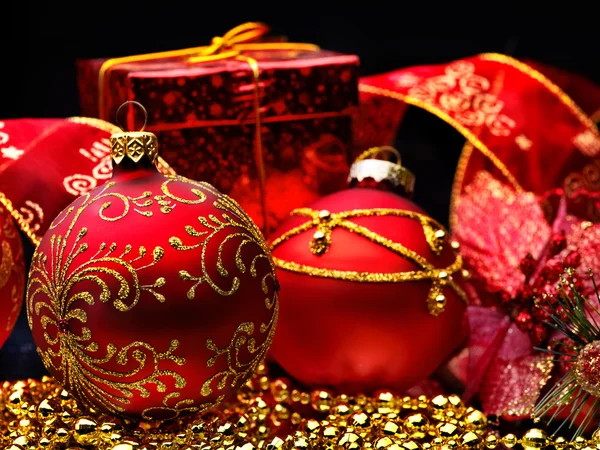 Christmas ball and ribbon. — Stock Photo, Image