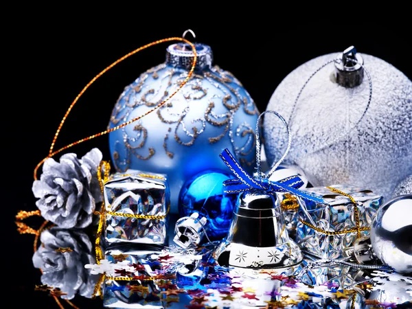 Christmas ball on black background. — Stock Photo, Image