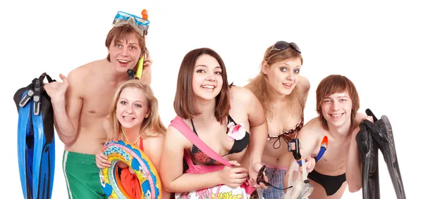 Groep van jonge in bikini. — Stockfoto