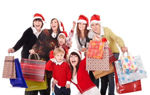 Groep met kinderen in de Kerstman hoed . — Stockfoto