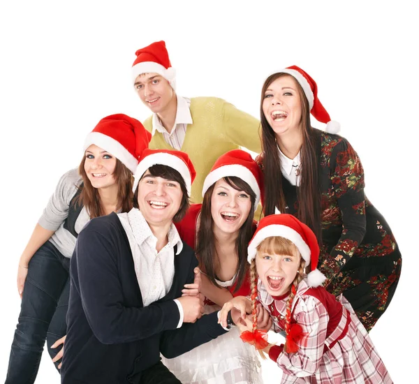 Щаслива група в капелюсі Санта  . — стокове фото