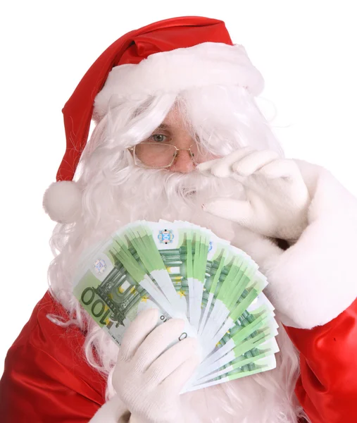 Santa Claus with money — Stock Photo, Image