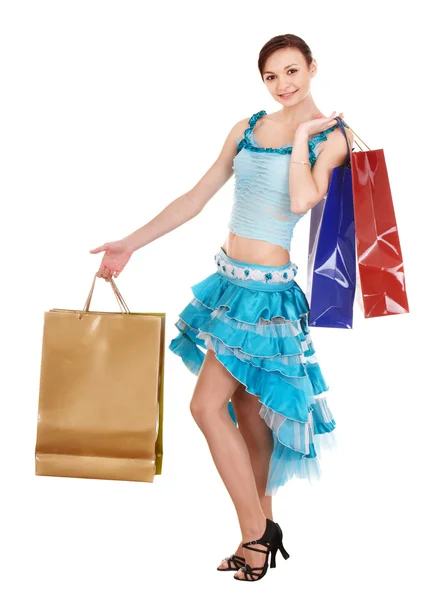 Dívka s nákupní taškou. — Stock fotografie