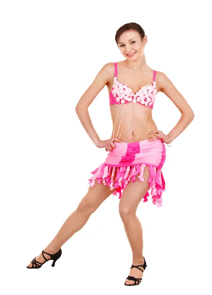 Girl in ball dance dress. — Stock Photo, Image