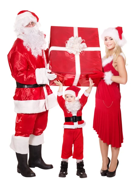 Santa claus rodina s dítětem. — Stock fotografie