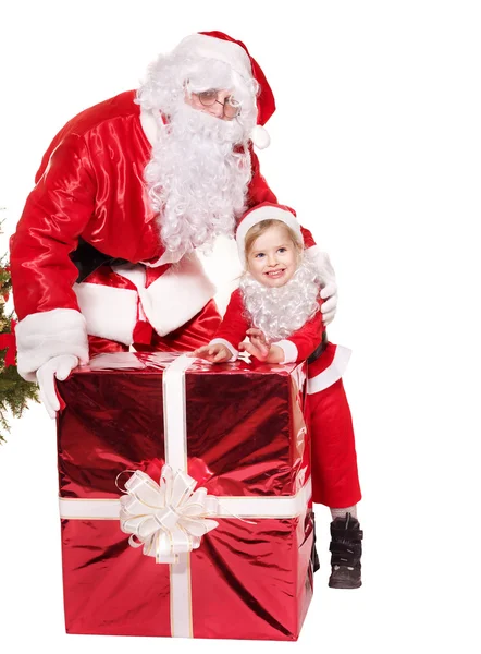 Santa claus rodina s dítětem. — Stock fotografie