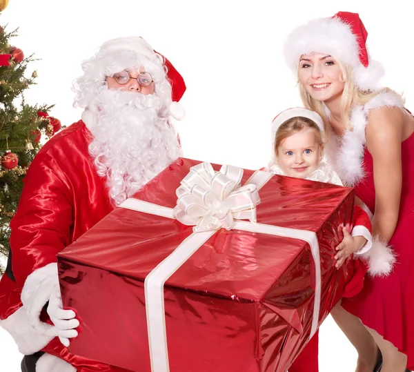 Santa claus family with child. — Stock Photo, Image