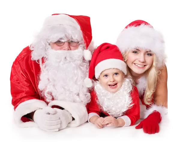 Noel Baba aile ile çocuk. — Stok fotoğraf