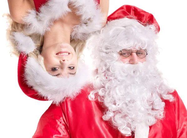 Santa claus and christmas girl. — Stock Photo, Image