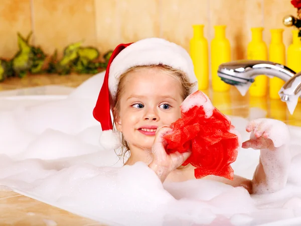 stock image Kid washing in bath.