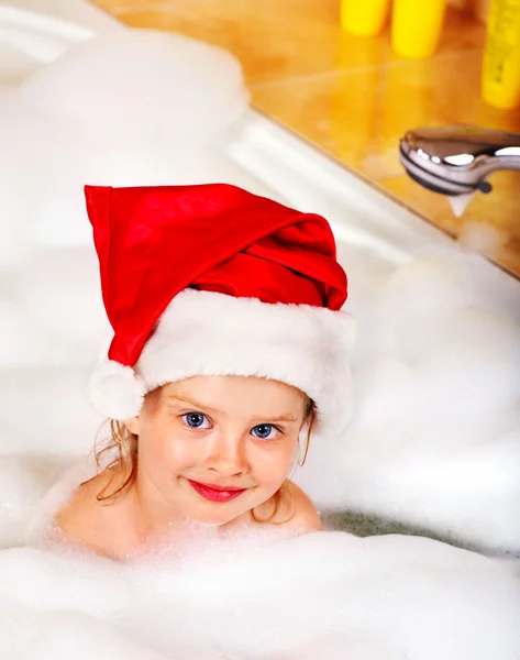 stock image Kid washing in bath.