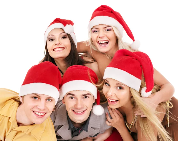 Група молодих у капелюсі Санта  . — стокове фото