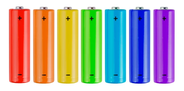 Regenbogenbatterien — Stockfoto