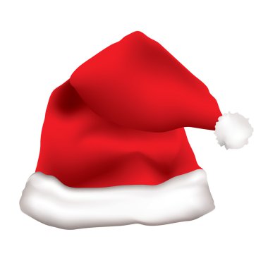 Red father christmas cap clipart