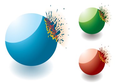 Exploding stone round clipart