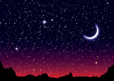 Space landscape red moon clipart