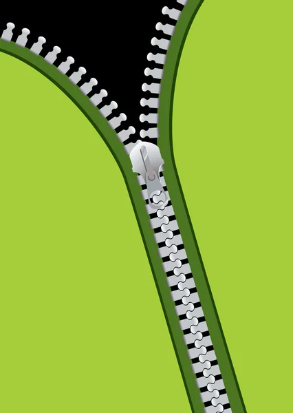 金属拉链绿色 — 图库矢量图片