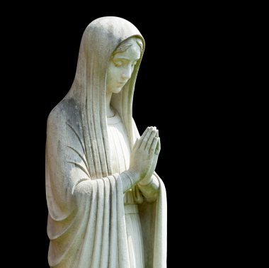 Isolated statue of Mary clipart