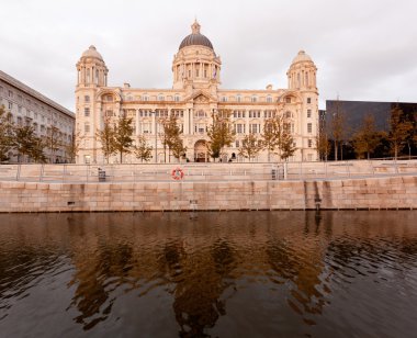 Three Graces building in Liverpool clipart
