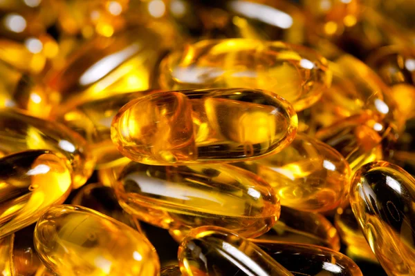 Close up of fish oil capsules — Stock Photo, Image