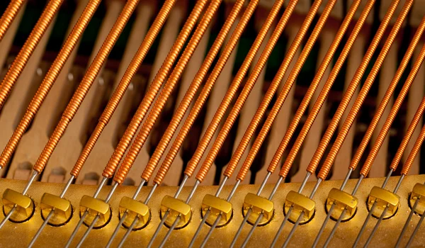 Cuerdas de piano en macro — Foto de Stock