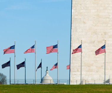 Washington Monument with Capitol clipart