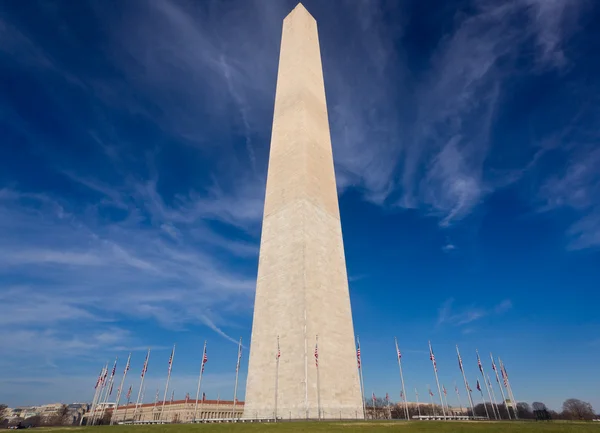 워싱턴 기념비의 넓은 각도 보기 — 스톡 사진