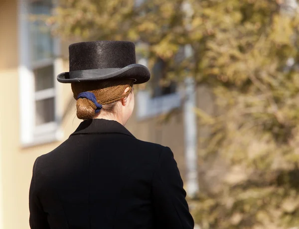 stock image Kentucky riding hat on lady