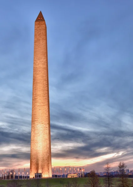 Широкоугольный вид на памятник Вашингтону — стоковое фото