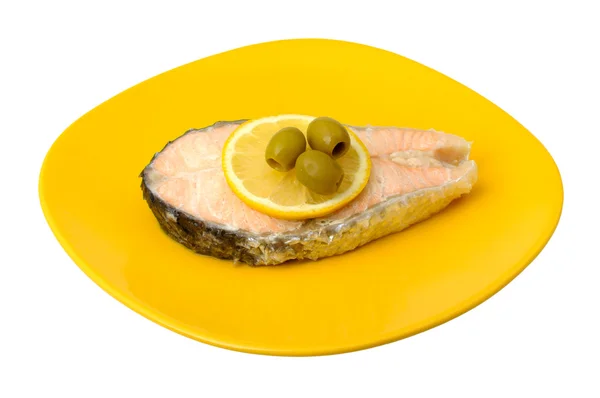 Filete de salmón cocido en una caldera doble — Foto de Stock