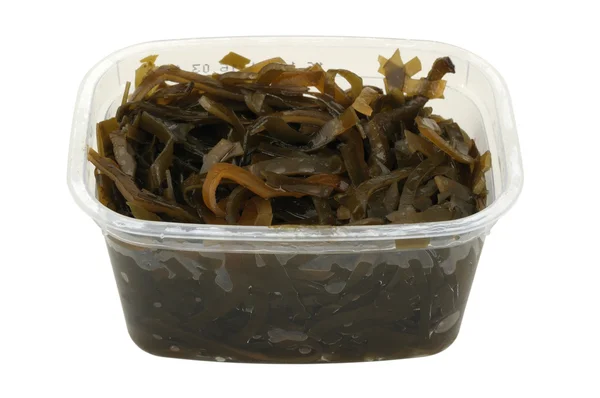 Salada de Kelp em um pote de plástico Fotografias De Stock Royalty-Free