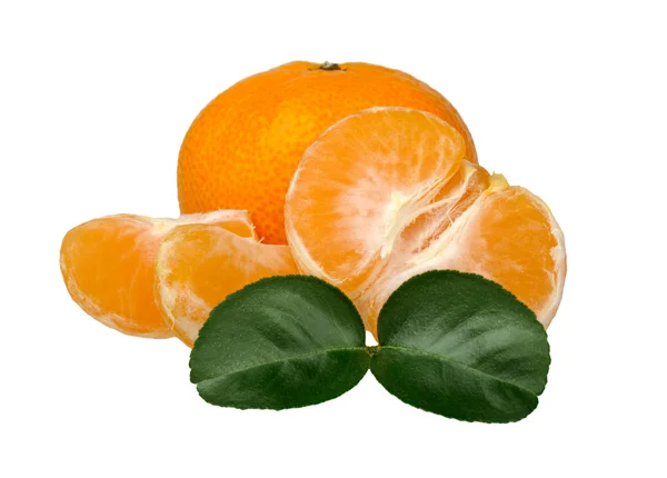 Mandarin, levelekkel — Stock Fotó